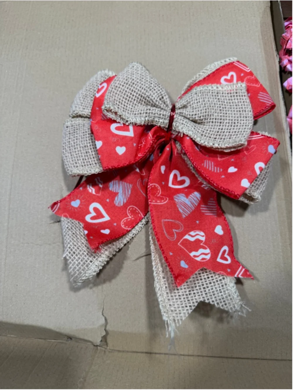 NEW 20” Red Artificial Forsythia Heart Wreath Wedding Engagement Detachable Bow